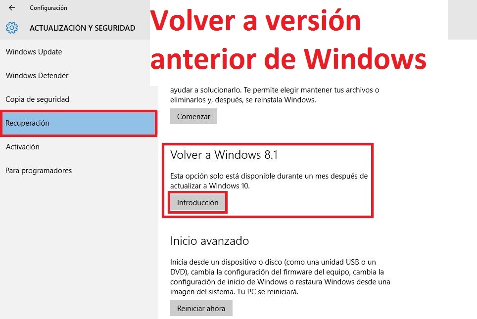 Como Volver A Una Versión Anterior De Windows 10 6175